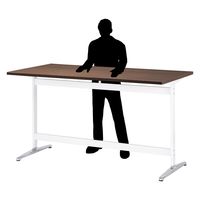 【軒先渡し】ニシキ工業 ハイテーブル 幅1800×奥行750×高さ1000mm ウォールナット ASTT-H1875K-WN 1台（直送品）