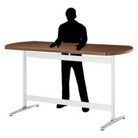 【軒先渡し】ニシキ工業 ハイテーブル 幅1800×奥行900×高さ1000mm ウォールナット ASTT-H1890B-WN 1台（直送品）