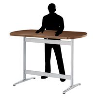 【軒先渡し】ニシキ工業 ハイテーブル 幅1200×奥行750×高さ1000mm ウォールナット ASTT-S1275B-WN 1台（直送品）