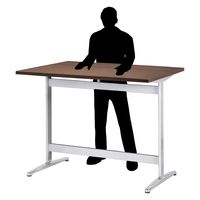 【軒先渡し】ニシキ工業 ハイテーブル 幅1200×奥行900×高さ1000mm ウォールナット ASTT-S1290K-WN 1台（直送品）