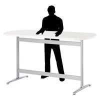 【軒先渡し】ニシキ工業 ハイテーブル 幅1800×奥行750×高さ1000mm オフホワイト ASTT-S1875B-OW 1台（直送品）