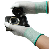 小野商事 静電気対策手袋 静電トップ 指先コート Mサイズ AG767M 1セット(1組(10双)×10)