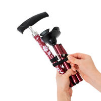 サンファミリー 折りたためる安心ステッキ ワイン 1本