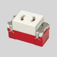 エスコ 125V/15A [角形] コンセント [2口][抜止め] EA940CJ-52A 1セット(3個)（直送品）