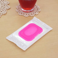 妖怪の私物 抗菌 ウェットシートのフタ ミニサイズ ネオンピンク 1セット（1個×4）ビタットジャパン