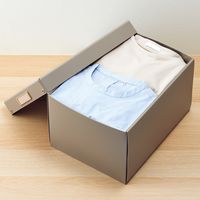 リヒトラブ Roomy 折りたたみボックス 深型 収納ケース 収納ボックス 服収納 おもちゃ箱 コンパクト フタ付 A4 グレー A794-27 1個