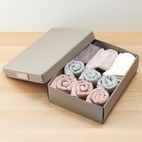 Roomy 折りたたみボックス 浅型 収納ケース 収納ボックス タオル収納 小物収納 コンパクト フタ付 A4 ピンク A795-12 1個