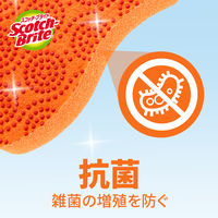 スリーエム（3M）スコッチブライト スクラブドット清潔スポンジ 抗菌 食器 キッチン オレンジ SDS-02KE（1個入）