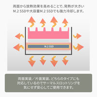 M.2 2280 SSD用 両面実装/片面実装対応 アルミ製両面ヒートシンク OWL-SSDHS04PS 1個
