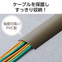 エレコム 配線カバー 床用 モール ( 長さ1m × 幅78mm ) R形状 ブラウン LD-GA1507MBR 1個（直送品）