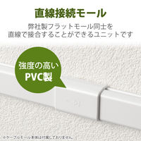 エレコム 配線カバー モール 接続ユニット ストレート 壁用 フラットモール ホワイト LD-GAFJ2MWH 1個