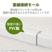 エレコム 配線カバー モール 接続ユニット ストレート 壁用 フラットモール ホワイト LD-GAFJ3MWH 1個