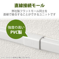 エレコム 配線カバー モール 接続ユニット ストレート 壁用 フラットモール ホワイト LD-GAFJ1MWH 1個