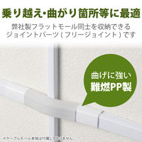エレコム 配線カバー モール 接続ユニット フリージョイント 壁用 フラットモール 白 LD-GAFF3MWH 1個
