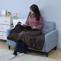 YAMAZEN 洗える 電気ひざ掛け毛布 120×60cm 表フランネル・裏プードルタッチ仕上げ ヒザカケYHK-48P(T) 1個