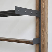 平安伸銅工業 LABRICO(ラブリコ) シェルフレール 棚受 トレイ型 アイアン 280 ブラック IXK-533　1セット(2個入)（直送品）