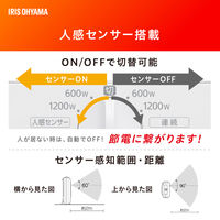 アイリスオーヤマ 人感センサー付き セラミックファンヒーター ACH-EM12C-W ホワイト 1台