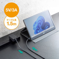 サンワサプライ USB Type-Cケーブル一体型AC充電器(5V/3A) ACA-IP103BK 1個