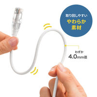 サンワサプライ  カテゴリ6A  LANケーブル（スリム、やわらか、ツメ折れ防止コネクタ） KB-SL6AYS-03W（直送品）