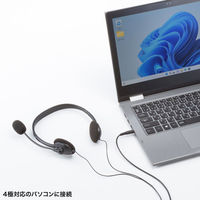 サンワサプライ  4極対応ヘッドセット MM-HS408BK（直送品）