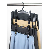 サワフジ スカートハンガー 4段 ブラック●1セット(1個×5) 4970161031778 1セット(1個×5)（直送品）