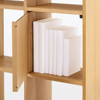 無印良品 スタッキングシェルフ 木製扉 オーク材突板 幅37.1×奥行2.5×高さ36.5cm 良品計画