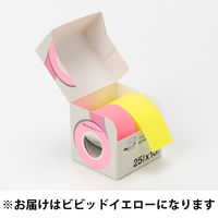 アスクル はたらく ロールふせん 25mm×10m巻 ビビッドイエロー 1セット(12巻:2巻入×6箱) ロール付箋 オリジナル
