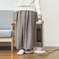 ライフオンプロダクツ タワー型セラミックファンヒーター&ファンー グレージュウッド LCAWA006-GW 1台