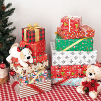 【クリスマス】ヘッズ クリスマスミントブルー包装紙ー1（全紙）XMB-1WZ1袋（50枚）