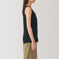 【レディース】無印良品 婦人 前開きタンクトップ 婦人L 黒 良品計画