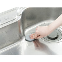 キッチンクリーナー シンクみがき 六角型 水だけでスッキリ アルミ粒子入り ライトグレー 1個（10枚入） カワタキコーポレーション