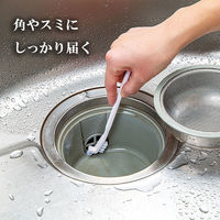 キッチンブラシ 水まわりのすきまお掃除に かど・すみに届く シンク周り ポイントブラシ ホワイト 1個（2本入）まめいた