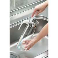 ボトル洗い スポンジ 底＆側面しっかり洗い 泡立ちバツグン立体ネット L字型 折りたたみ 1個 まめいた