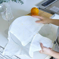 白雪ふきん 彩 麻入り 大判薄手 高級蚊帳生地使用 吸水性がよく すぐ乾く 食器拭き 蒸し布 山吹 1枚