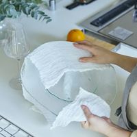 白雪ふきん 彩 麻入り 大判薄手 高級蚊帳生地使用 吸水性がよく すぐ乾く 食器拭き 蒸し布 白色 1枚