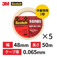 スリーエム(3M) スコッチ 透明梱包用テープ OPP 中軽量物 0.065mm厚 補修 幅48mm×長さ50m 5巻 313 1PN
