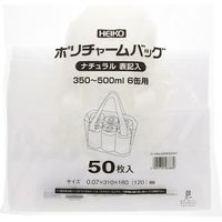 シモジマ ポリCB 350~500ml6缶用ナチュラル表記入 006633441 1セット(500枚:50枚×10袋)（直送品）