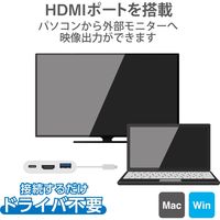 ドッキングステーション USBハブ タイプC PD対応 HDMI 白 DST-C13WH エレコム 1個