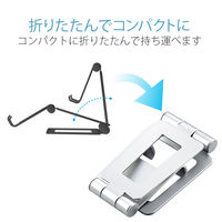 エレコム タブレット用スタンド/アルミスタンド/角度調節可能/シルバー TB-DSCHALSV 1個