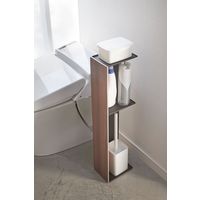 山崎実業 スリムトイレラック リン 幅180×奥行130×高さ705mm ブラウン 773192 1個（直送品）