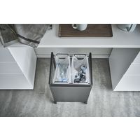 山崎実業 目隠し分別ダストワゴン タワー 2分別 ブラック 774331 1個