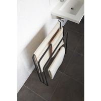 山崎実業 横から掛けられるバスタオルハンガー 3連 タワー 幅700×奥行140×高さ810mm ブラック 774980 1個（直送品）