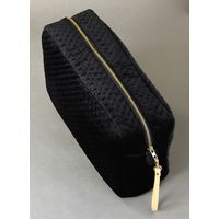 スパイス enrich ベロアラージスクエアポーチ ストラップ付き ステッチ ブラック SCLK2933BK 1個（直送品）