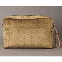 スパイス enrich ベロアラージスクエアポーチ ストラップ付き ステッチ キャメル SCLK2933CA 1個（直送品）