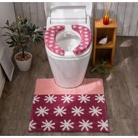 FUJIEI　マシュマロ便座クッションジャガード＋トイレマット　ステラPK（直送品）