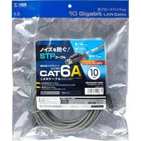 サンワサプライ カテゴリ6A STP LANケーブル KB-T6ASTP-10GY 1個
