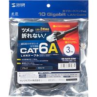 サンワサプライ カテゴリ6A LANケーブル KB-T6ATS-03BK 1個