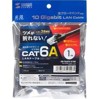 サンワサプライ カテゴリ6A LANケーブル KB-T6ATS-01BK 1個