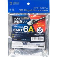 サンワサプライ カテゴリ6A LANケーブル KB-T6ATS-005BK 1個