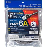 サンワサプライ カテゴリ6A LANケーブル KB-T6ATS-05BK 1個